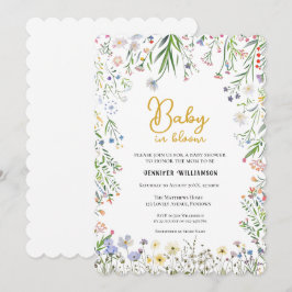 Convites Floral Baby Shower invitation, Baby in Bloom