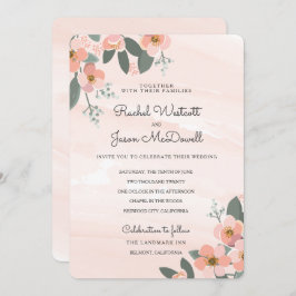 Convites Floral Blush Wedding Suite | Lavagem a Aquarela