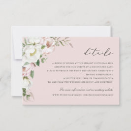Convites Floral Blush White Peony Detalhes Inserir