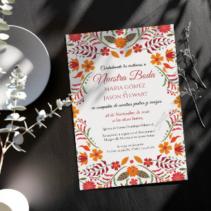 Convites Floral Boda Fiesta Colorido Casamento Espanhol