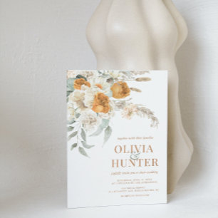 Convites Floral Bohemian Modern Terracotta Wedding