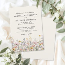 Floral Boho Bege Casamento de Flores Silvestres