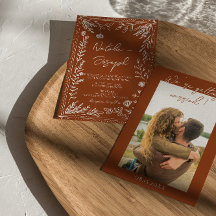 Floral Boho Laranja Queimada Foto Casamento Terrac