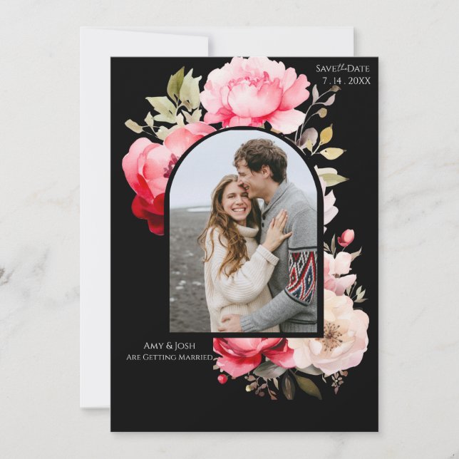 Convites Floral Boho Save the Date  (Frente)