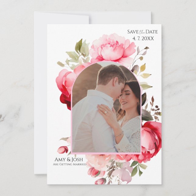 Convites Floral Boho Save the Date Invitations  (Frente)