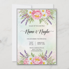Convites Floral Boho Wedding Invitation