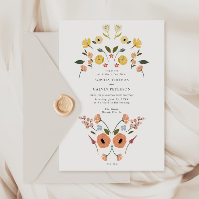 Convites Floral Boho Wildflower Wedding (Criador carregado)