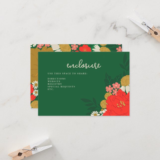 Convites Floral Bouquet Bridal Shower Invitation Insert (Frente/Verso In Situ)