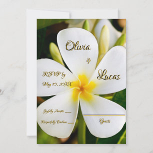Convites Floral Branco Tropical - Novos começos - RSVP