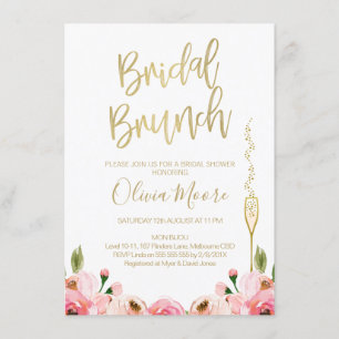 Convites Floral Bridal Brunch Chá de panela