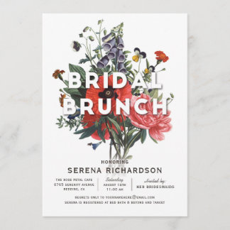 Convites Floral Bridal Brunch Chá de panela