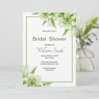 Convites Floral Bridal Shower Invitation Card Template