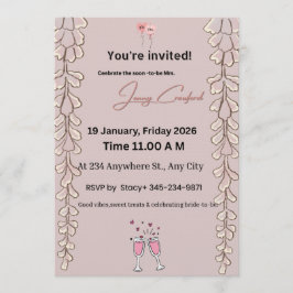 Convites Floral Bridal Shower Invitation | Custom Name & De