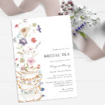 Convites Floral Bridal Tea<br><div class="desc">Deixe seu Foco de Dia Especial com um chá de panela de Chá Floral Bridal! Este convite apresenta florais de aquarela pintados à mão impressionantes em tons de azul roxo profundo, poeirento e rosa pincelado com verde-salva. Quer você esteja hospedando uma festa de jardim ou uma reunião acolhedora e íntima,...</div>