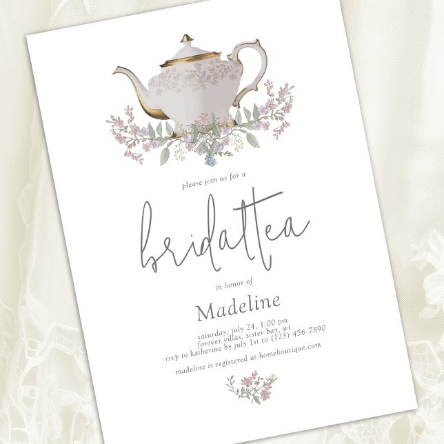Convites Floral Bridal Tea Chá de panela (Criador carregado)