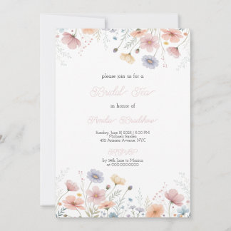 Convites Floral Bridal Tea Invitation Spring Garden Party 