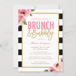 Convites Floral Brunch e Chá de panela Bubble
