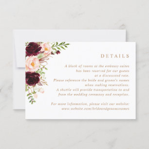 Convites Floral Burgundy Blush Greenery Detalhes do Casamen
