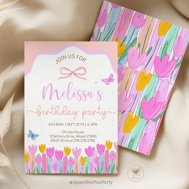 Convites Floral Butterfly Birthday Party (butterfly invitation, floral birthday, garden party invite, wildflower invite, boho birthday, girls )
