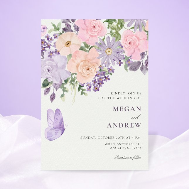 Convites Floral butterfly wedding (Criador carregado)