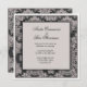 Convites Floral casamento tema damasco preto e prateado (Frente/Verso)