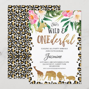 Convites Floral Cheetah Impressão Onewonitday