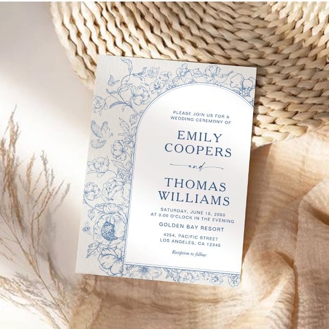 Convites Floral Chinoiserie Wedding (Criador carregado)