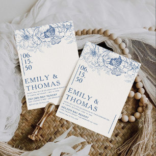 Convites Floral Chinoiserie Wedding