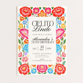 Convites Floral Cielito Lindo Digital Birthday Party Mexica