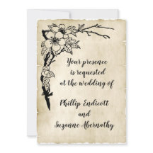 Floral Clássico e Casamento vintage de Pergaminho 