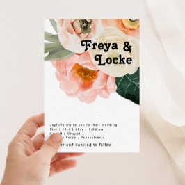 Convites Floral Colorida Negrito | Monograma de Fotografia