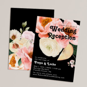 Convites Floral Colorido Ousado   Recepção de Casamento Pre