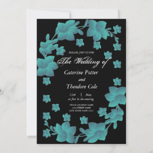 Convites Floral,convite para flores de turquesa