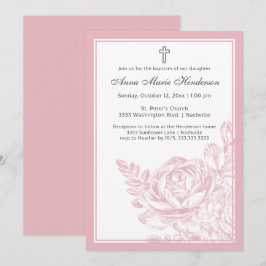 Convites Floral Cor-de-rosa-rosa-rosado-blush-legante