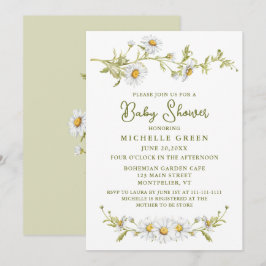 Convites Floral Daisy Garden Botanical Baby Shower