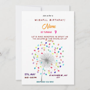 Convites Floral Dandelion Caprichoso Aniversário de Primave