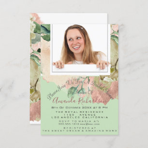 Convites Floral de 16° Poço Fotográfico do chá de panela Sw