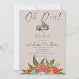 Convites Floral De Animais Selvagens Da Floresta De Veado D