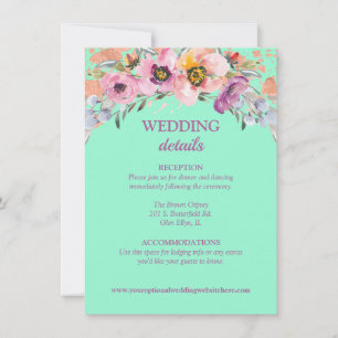 Convites Floral de Aquarela na Recepção de casamento Neo