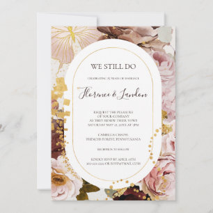 Convites Floral de Blush Moderno Aquarela Ainda Fazemos