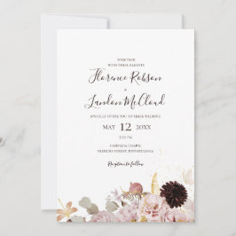 Convites Floral de Blush Moderno | Todos Simples Num Casame