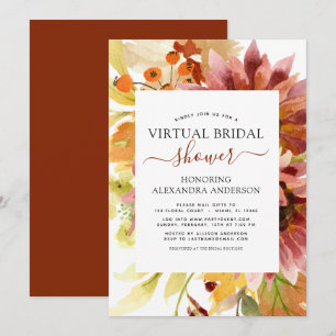 Convites Floral de Borboleta Chá de panela Virtual Sunflow