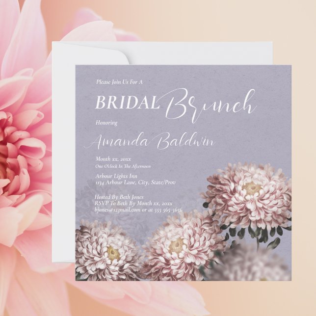 Convites Floral de Brunch de Noiva  (Bridal Brunch Floral Invitation)