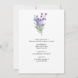 Convites Floral de Casamento de Lavanda Minimalista