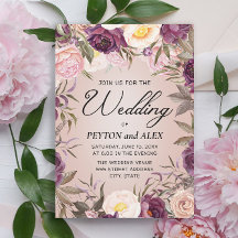 Floral de Casamento Púrpura Púrpura Elegante