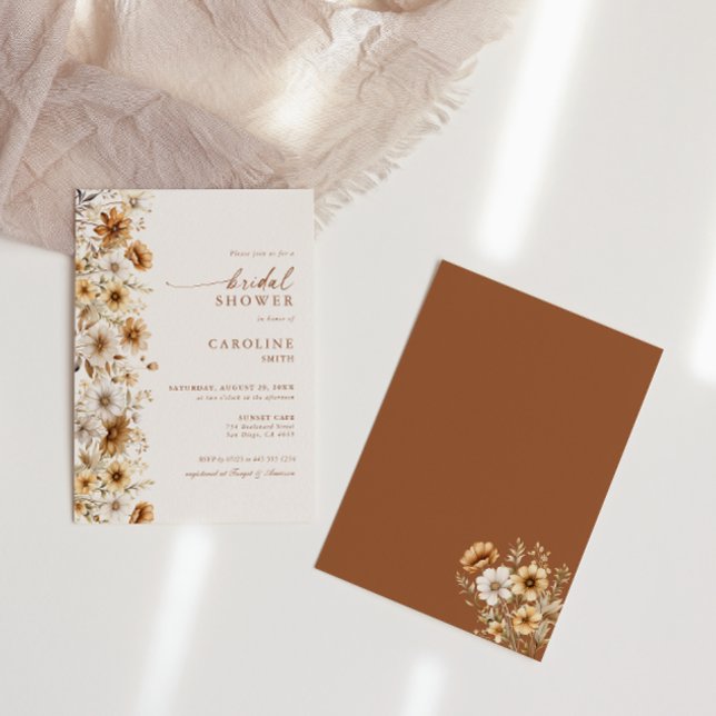 Convites Floral de Chá de panela de flor selvagem queimada (Criador carregado)