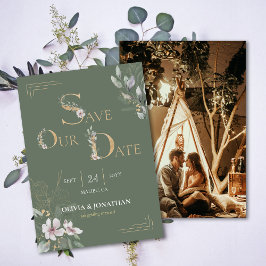 Convites Floral de Cor de Água Botânica Elegante Salve as D