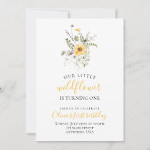 Floral de flor silvestre, primeiro aniversário flo
