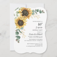 Floral de girassol Eucalyptus aniversário de 40 an