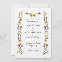 Convites Floral de jardim mediterrânico de aquarelas